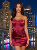 Mermaid Strapless Sleeveless Short Homecoming Dresses