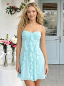 Chiffon A Line Sweetheart Sleeveless Short Homecoming Dresses