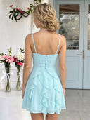 Chiffon A Line Sweetheart Sleeveless Short Homecoming Dresses