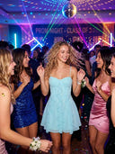 Chiffon A Line Sweetheart Sleeveless Short Homecoming Dresses