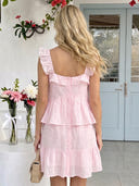 Square A Line Sleeveless Short Homecoming Dresses with Tiered