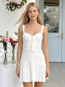 Satin A Line Sleeveless Short Homecoming Dresses