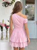Off Shoulder A Line Sleeveless Short Homecoming Dresses