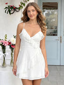 Chiffon V Neck A Line Short Homecoming Dresses