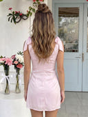 Satin V Neck Mermaid Short Homecoming Dresses