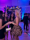 Leopard Patter A Line Spaghetti Straps Short Homecoming Dresses