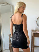 Sequin Mermaid Spaghetti Straps Short Homecoming Dresses