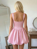 Satin A Line Spaghetti Straps Short Homecoming Dresses