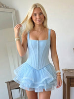Satin A Line Spaghetti Straps Short Homecoming Dresses
