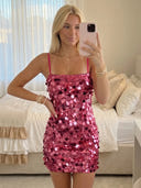 Sequin Mermaid Square Neck Short Homecoming Dresses