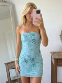 Sequin Mermaid Strapless Short Homecoming Dresses