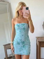 Sequin Mermaid Strapless Short Homecoming Dresses