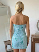 Sequin Mermaid Strapless Short Homecoming Dresses