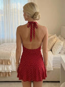 Chiffon Mermaid Halter Sleeveless Short Homecoming Dresses