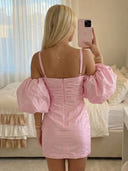 Satin Mermaid Off Shoulder Short Homecoming Dresses