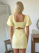 Jacquard Mermaid V Neck Short Sleeves Short Homecoming Dresses