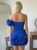Satin Mermaid One Shoulder Short Homecoming Dresses