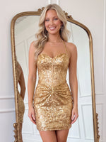 Sequin Sweetheart Mermaid Ruched Mini Homecoming Dresses