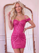 Sequin Off the Shoulder Mermaid Homecoming Dresses