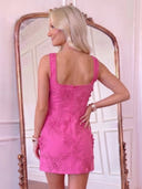 Jacquard Square Neck Mermaid Homecoming Dresses