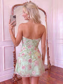 Tulle Strapless A Line Homecoming Dresses with Flower