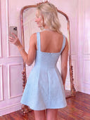 Jacquard Square Neck A Line Homecoming Dresses