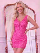 Tulle V Neck Mermaid Homecoming Dresses with Flower