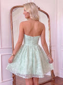 Jacquard Strapless Neck A Line Homecoming Dresses