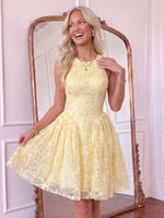 Jacquard Halter A Line Homecoming Dresses
