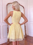 Jacquard Halter A Line Homecoming Dresses