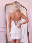 Sequin Strapless Mermaid Homecoming Dresses