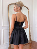 Satin Sweetheart Neck A Line Homecoming Dresses