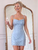 Jacquard Spaghetti Straps Mermaid Homecoming Dresses