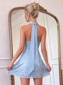 Jacquard Halter A Line Homecoming Dresses