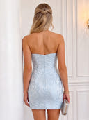 Strapless Sweetheart Jacquard Mermaid Mini Homecoming Dresses