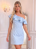 One Shoulder Jacquard A Line Mermaid Homecoming Dresses