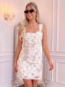 Square Neck 3D Floral Lace Mermaid Mini Homecoming Dresses