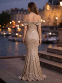 Sequin Off Shoulder Mermaid Long Evening Dresses