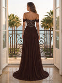 Sequin Mermaid Off Shoulder Long Evening Dresses