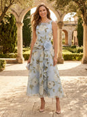 Tulle A Line Round Neck Mother of the Bride Dresses with Pleated
