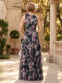 Chiffon Halter Long A Line Mother of the Bride Dresses with Ruffles
