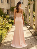 Sheath Sequin Strapeless Sleeveless Long Mother of the Bride Dress with Slit