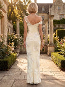 One Shoulder Mermaid Sleeveless Long Mother of the Bride Dresses with Floral Jacquard