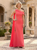 Mermaid Chiffon One Shoulder Long Mother of the Bride Dresses with Scraf