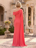 Mermaid Chiffon One Shoulder Long Mother of the Bride Dresses with Scraf