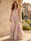 Chiffon Square Neck Long Spaghetti Strapes Mother of the Bride Dresses