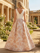A Line V Neck Long Mother of the Bride Dresses