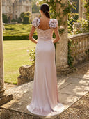 Satin A Line Long Mother of the Bride Dresses with Flower
