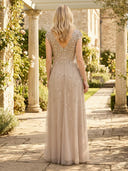 Tulle A Line V Neck Long Mother of the Bride Dresses with Sequin