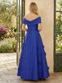 Satin Off Shoulder A Line Long Mother of the Bride Dresses